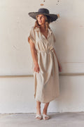 Catherine Solid Dress | Beige