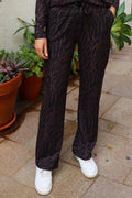 Alma Wide Pants | Dark Brown Zebra