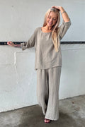 Pure Linen Top | Taupe