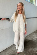 Pure Linen Top | Beige