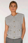 Kiss Knit Vest Cardigan 54401 | Steel