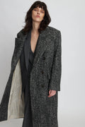 Coat With Straight Shoulders |  Black White