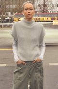Biola Bine Knit Vest |  Grey Melange