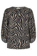 Tidi Blouse L Silver Mink W. Black L Bluse Fra Freequent | Silver Mink Black