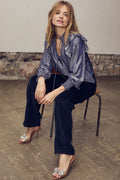 Diana Dot Frill Blouse 35590 | Navy
