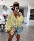 Lacey Tie Shirt | Light Yellow