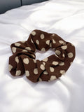 Polka Dot Scrunchie | Dark Brown