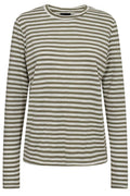 Ulla Ls Stripe Tshirt | Dark Army White Stripe
