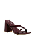 Strappy Block Heels | Burgundy