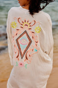 Molly Embroidery Kimono Dress | White