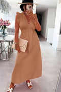 Sun Ruffle Dress | Camel