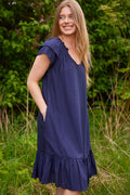 Sunrise Cropped Dress | Navy
